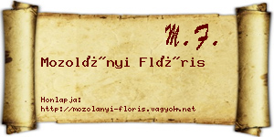 Mozolányi Flóris névjegykártya